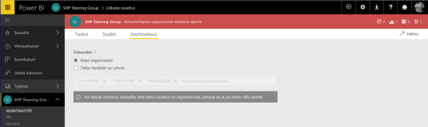 Power BI Apps - audience