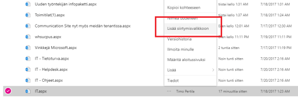 promote page to navigation