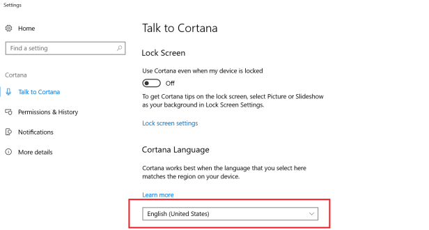 cortana settings 2